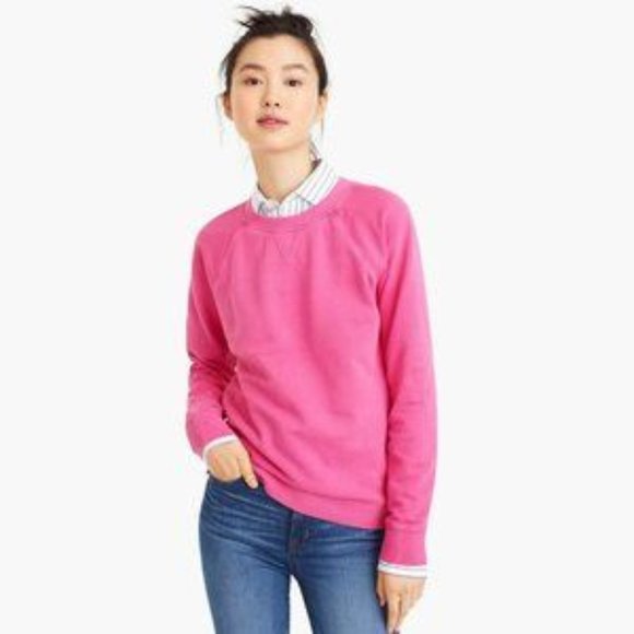 J. Crew Tops - J. Crew Pink Sweatshirt Top Large NEW